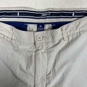 Johnnie-O Men's 38 Beige Polyester Cotton‎ Spandex Casual Golf Shorts